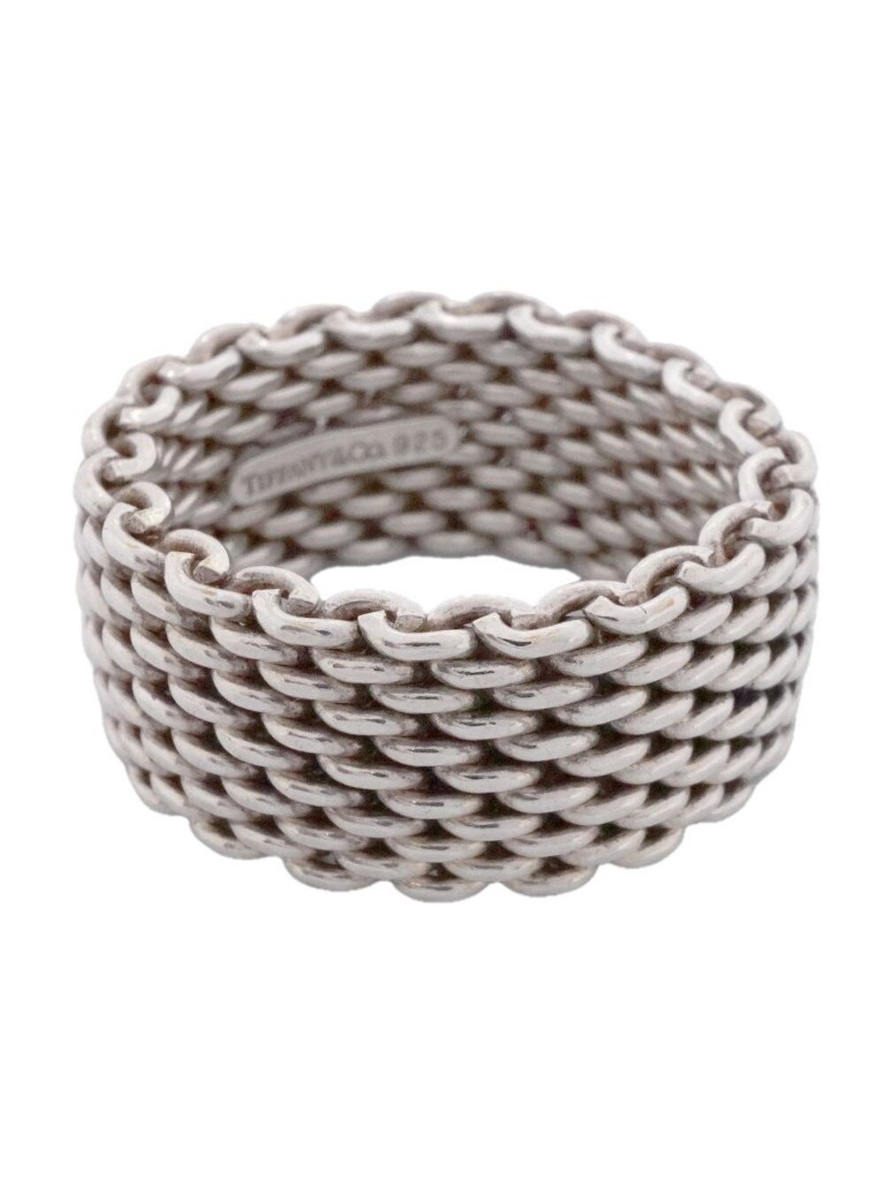 Tiffany & Co Ring Somerset Mesh 925 Sterling Silver